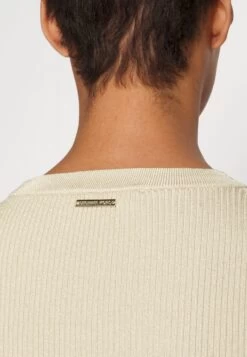 MICHAEL Michael Kors Crop Crew Top - Long Sleeved Top - Gold -Fashion Clothing-Michael Kors 6a0ba8194e8a4ea4b19aee6936bf0ba1