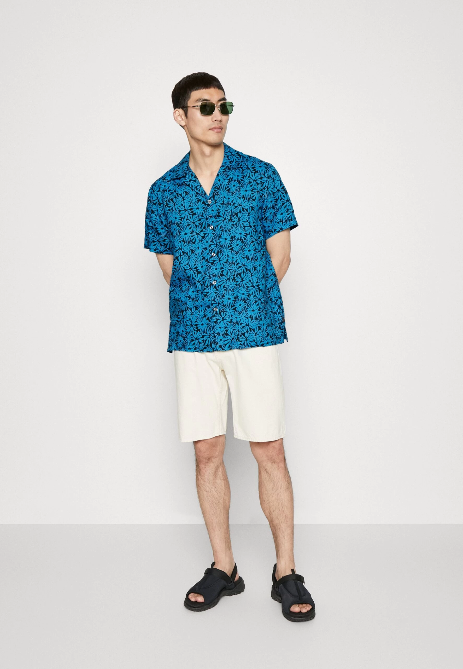Michael Kors Painted Palm - Shirt - Cyan Blu 4 Michael Kors Painted Palm - Shirt - Cyan Blu - Image 2