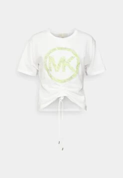 MICHAEL Michael Kors Zebra Ruched Tee - Print T-Shirt - Limeade 10 MICHAEL Michael Kors Zebra Ruched Tee - Print T-Shirt - Limeade -Fashion Clothing-Michael Kors 6ccf3382df064f8299ceaf972d79f6c0