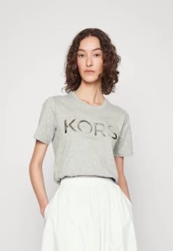MICHAEL Michael Kors Emboss Classic Tee - Print T-Shirt - Light Grey