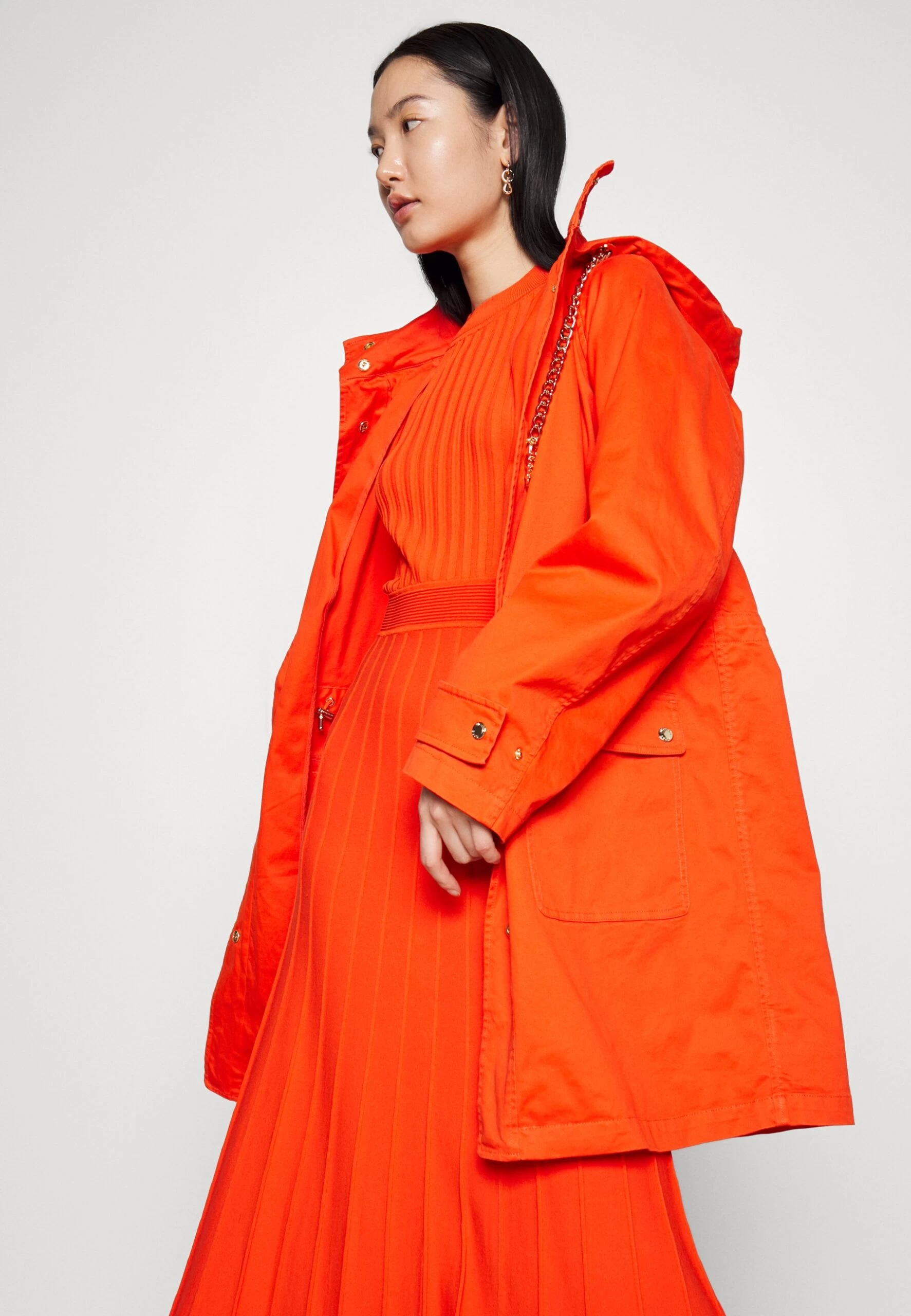 MICHAEL Michael Kors Chain Drawstring Anorak - Parka - Optic Orange 6 MICHAEL Michael Kors Chain Drawstring Anorak - Parka - Optic Orange - Image 4