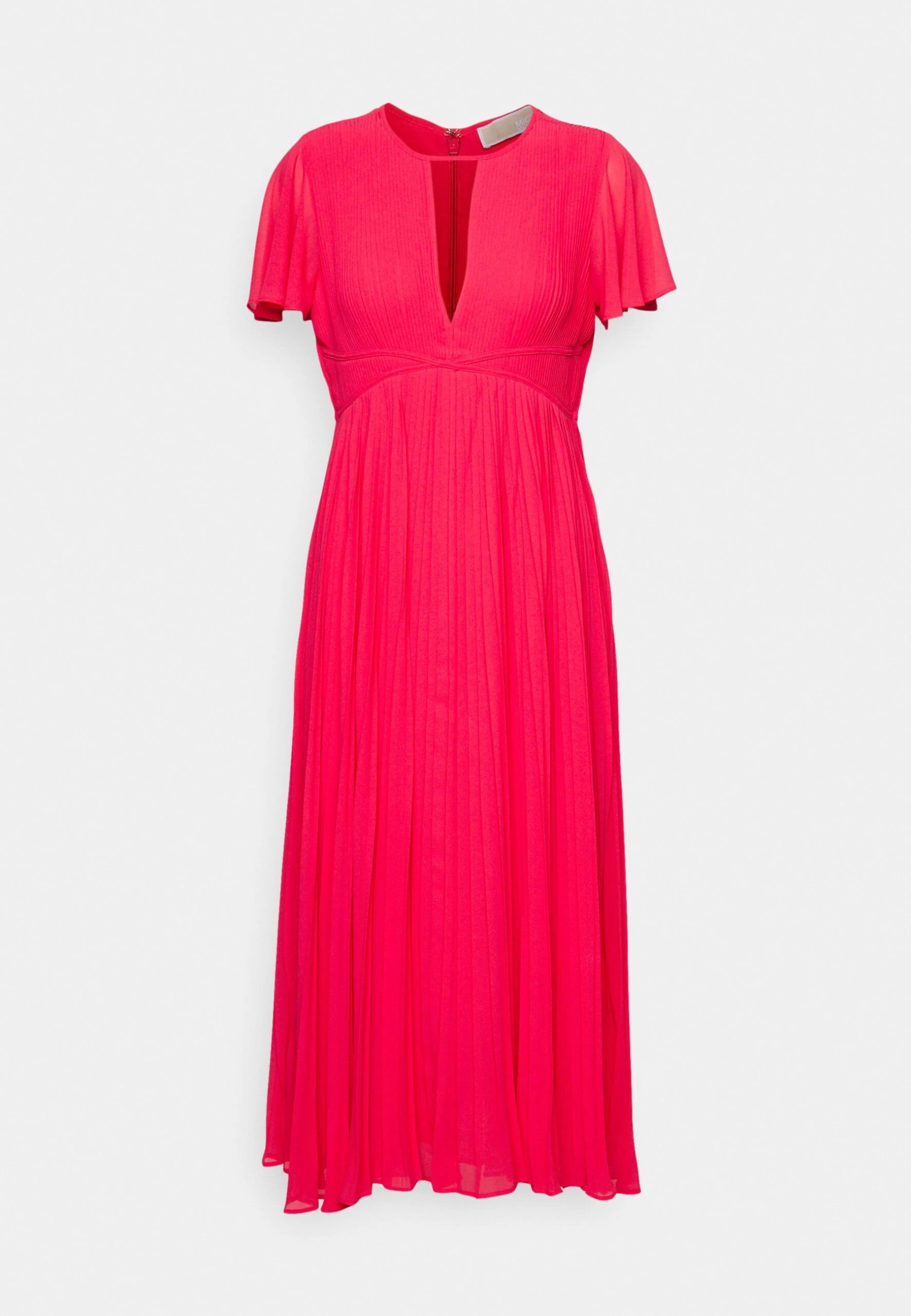 MICHAEL Michael Kors Pleated Midi- Day Dress - Geranium 7 MICHAEL Michael Kors Pleated Midi- Day Dress - Geranium - Image 5