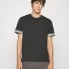 Michael Kors Logo Tape Tee - Basic T-Shirt - Black -Fashion Clothing-Michael Kors 776919cac60645fb81d5390c88f62034