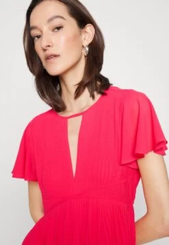 MICHAEL Michael Kors Pleated Midi- Day Dress - Geranium 11 MICHAEL Michael Kors Pleated Midi- Day Dress - Geranium -Fashion Clothing-Michael Kors 787e36f6cff246999bf29fbf1c371457