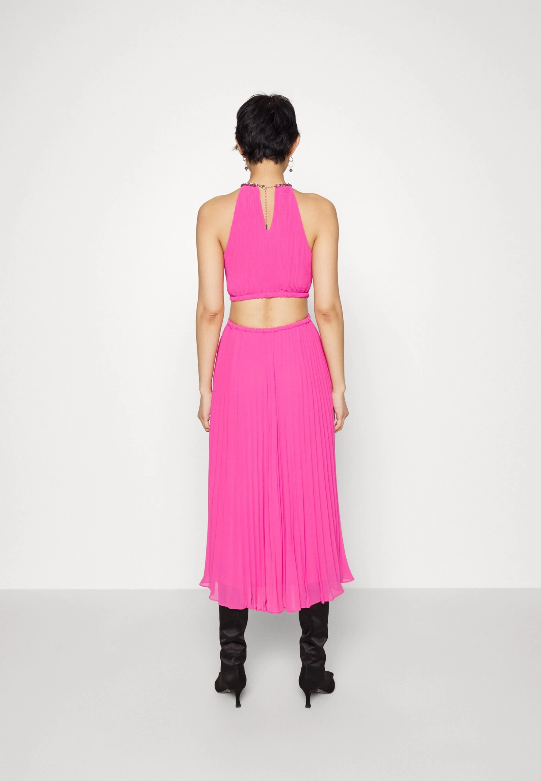MICHAEL Michael Kors Pleated Cutout- Occasion Wear - Cerise 5 MICHAEL Michael Kors Pleated Cutout- Occasion Wear - Cerise - Image 3