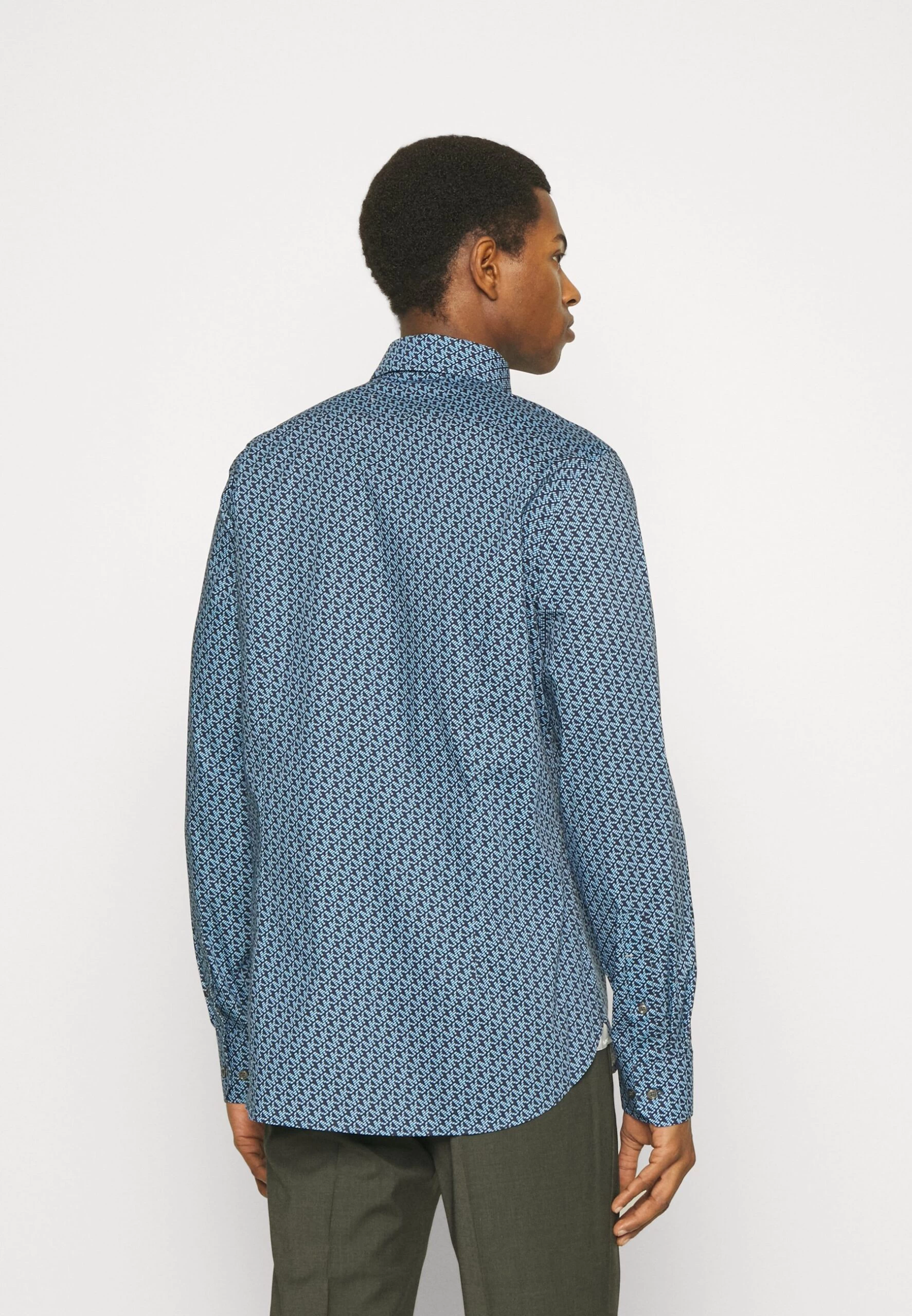 Michael Kors Diagonal Print Slim Shirt - Shirt - Navy 5 Michael Kors Diagonal Print Slim Shirt - Shirt - Navy - Image 3