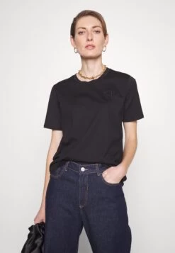 MICHAEL Michael Kors Tonal Mini- Basic T-Shirt - Black -Fashion Clothing-Michael Kors 8430efebb97148e7aa46d33e251cd89e