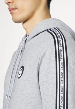 Michael Kors New Evergreen Hoodie - Zip-Up Sweatshirt - Heather Grey -Fashion Clothing-Michael Kors 8de7e125024b4929ad76125ba1c85299