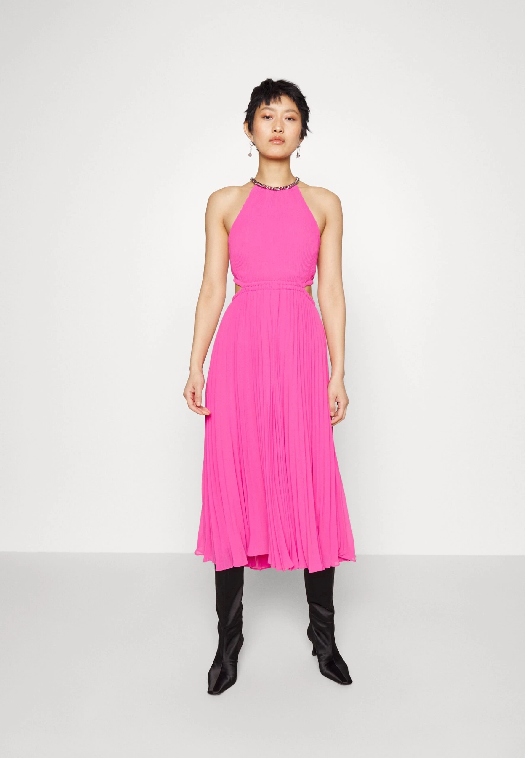 MICHAEL Michael Kors Pleated Cutout- Occasion Wear - Cerise 4 MICHAEL Michael Kors Pleated Cutout- Occasion Wear - Cerise - Image 2