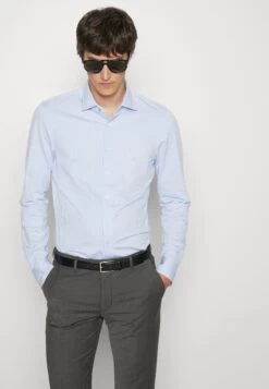 Michael Kors Perform Stripe Slim Shirt - Shirt - Light Blue -Fashion Clothing-Michael Kors 90eacdfb7e90452ea4f76f7d714fd79a