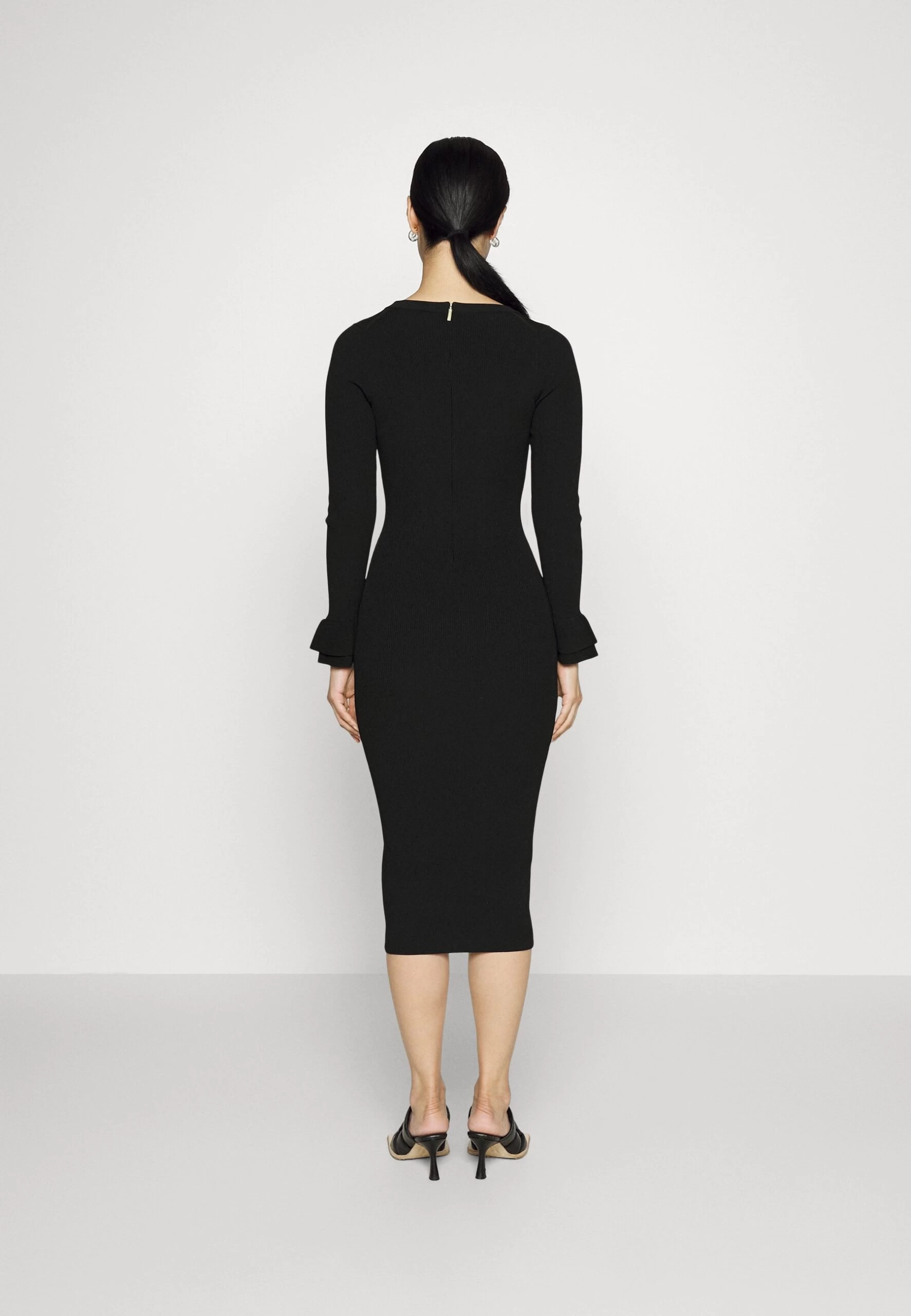 MICHAEL Michael Kors Ruffle Cuff- Cocktail Dress / Party Dress - Black 5 MICHAEL Michael Kors Ruffle Cuff- Cocktail Dress / Party Dress - Black - Image 3