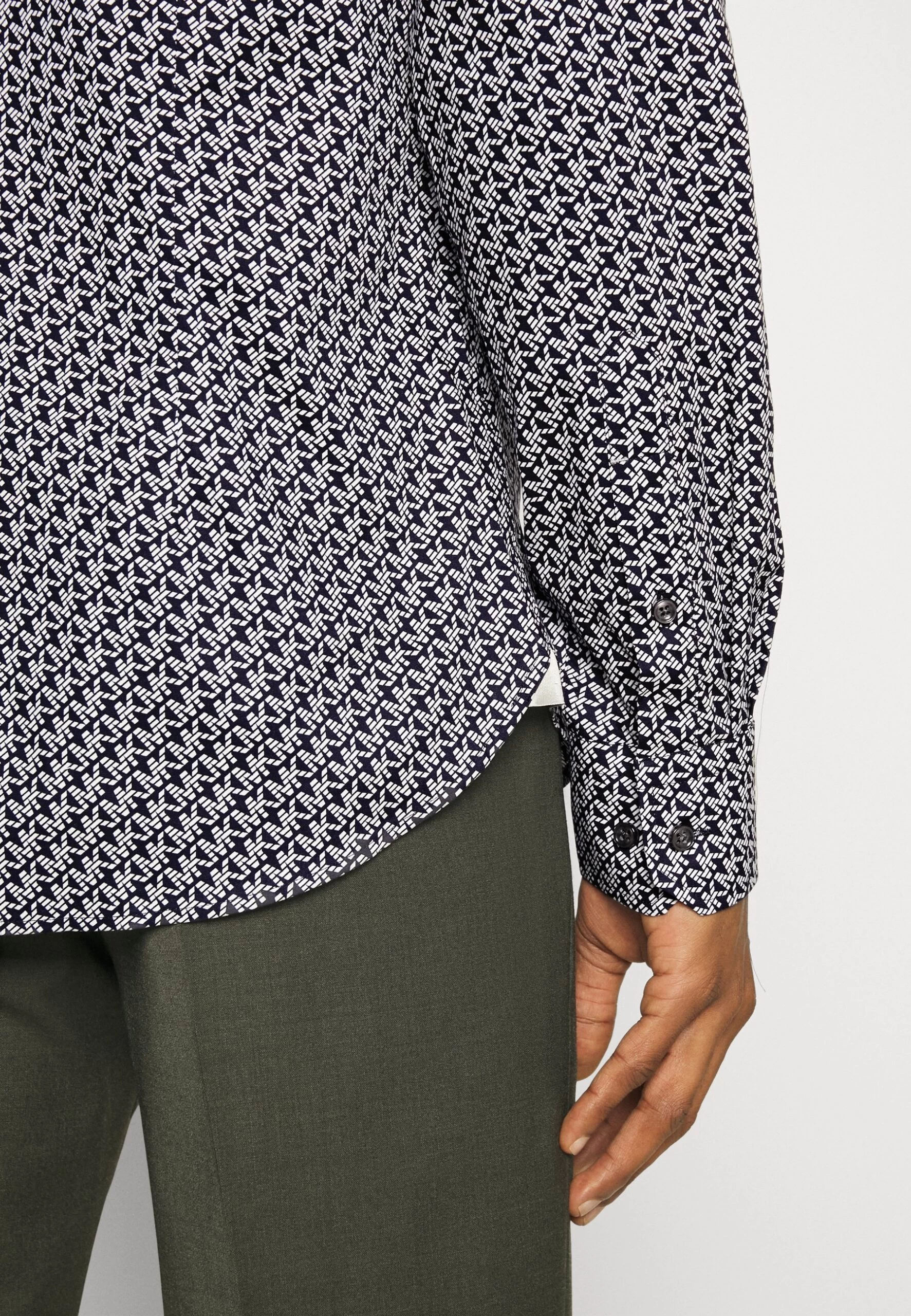 Michael Kors Diagonal Print Slim Shirt - Shirt - Blue 7 Michael Kors Diagonal Print Slim Shirt - Shirt - Blue - Image 5