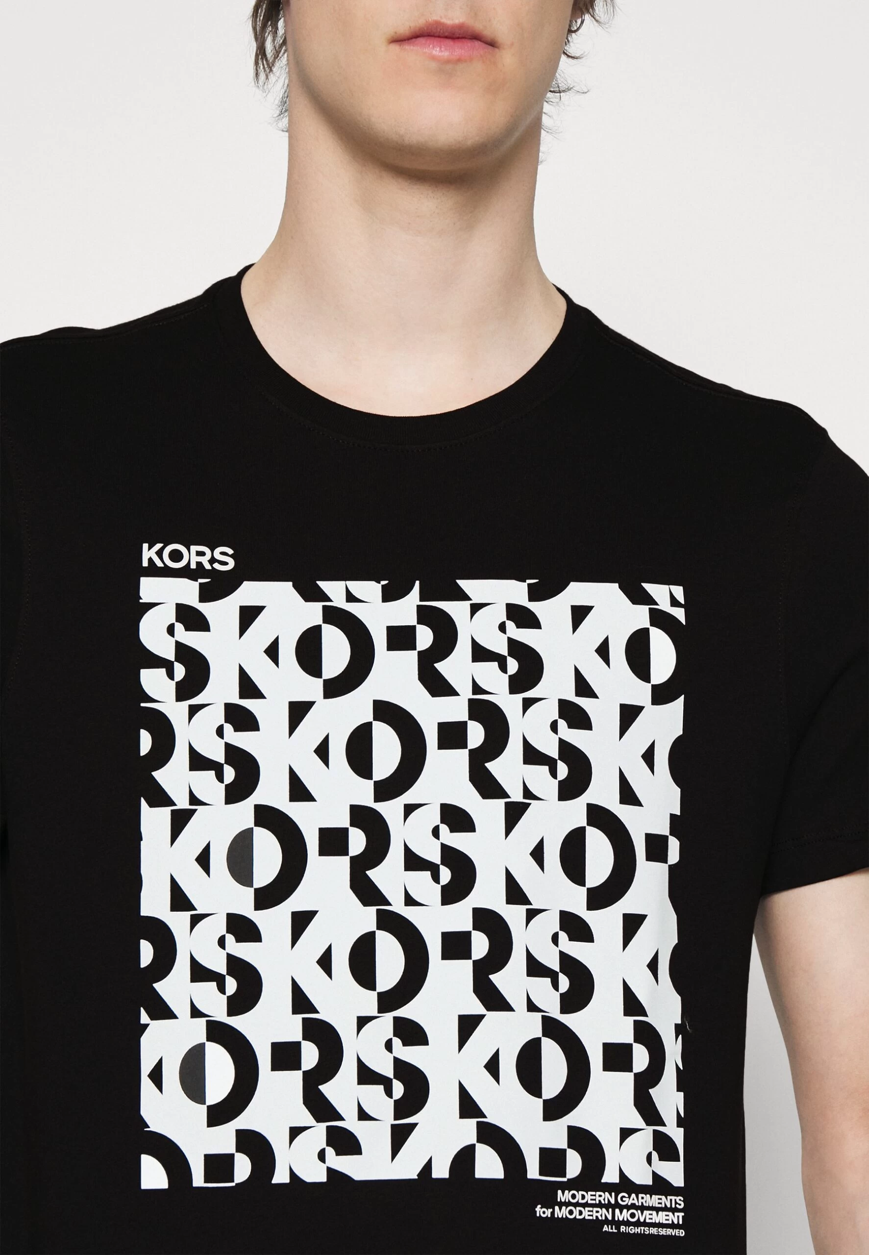 Michael Kors Kinetic Block Tee - Print T-Shirt - Black 8 Michael Kors Kinetic Block Tee - Print T-Shirt - Black - Image 6