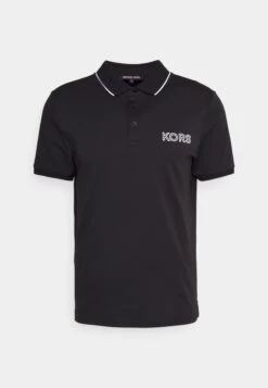 Michael Kors Chest Logo Tipped- Polo Shirt - Black -Fashion Clothing-Michael Kors 9dc2b04ba1fb4220a7a5b966844ff956
