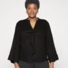 MICHAEL Michael Kors Solid Tie Blouse - Blouse - Black -Fashion Clothing-Michael Kors a084519007a842a7890427c18afe5444