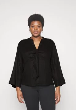 MICHAEL Michael Kors Solid Tie Blouse - Blouse - Black