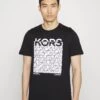 Michael Kors Block Cube Tee - Print T-Shirt - Black -Fashion Clothing-Michael Kors a401298ed20e400c91e6f597bc729487