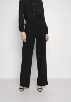 MICHAEL Michael Kors Pleated Wide Leg Pant - Trousers - Black