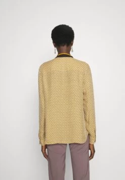 MICHAEL Michael Kors Lattice Logo Bow Blouse - Blouse - Marigold -Fashion Clothing-Michael Kors a69ecd5e88594cb9be0b2f4024a5d25d