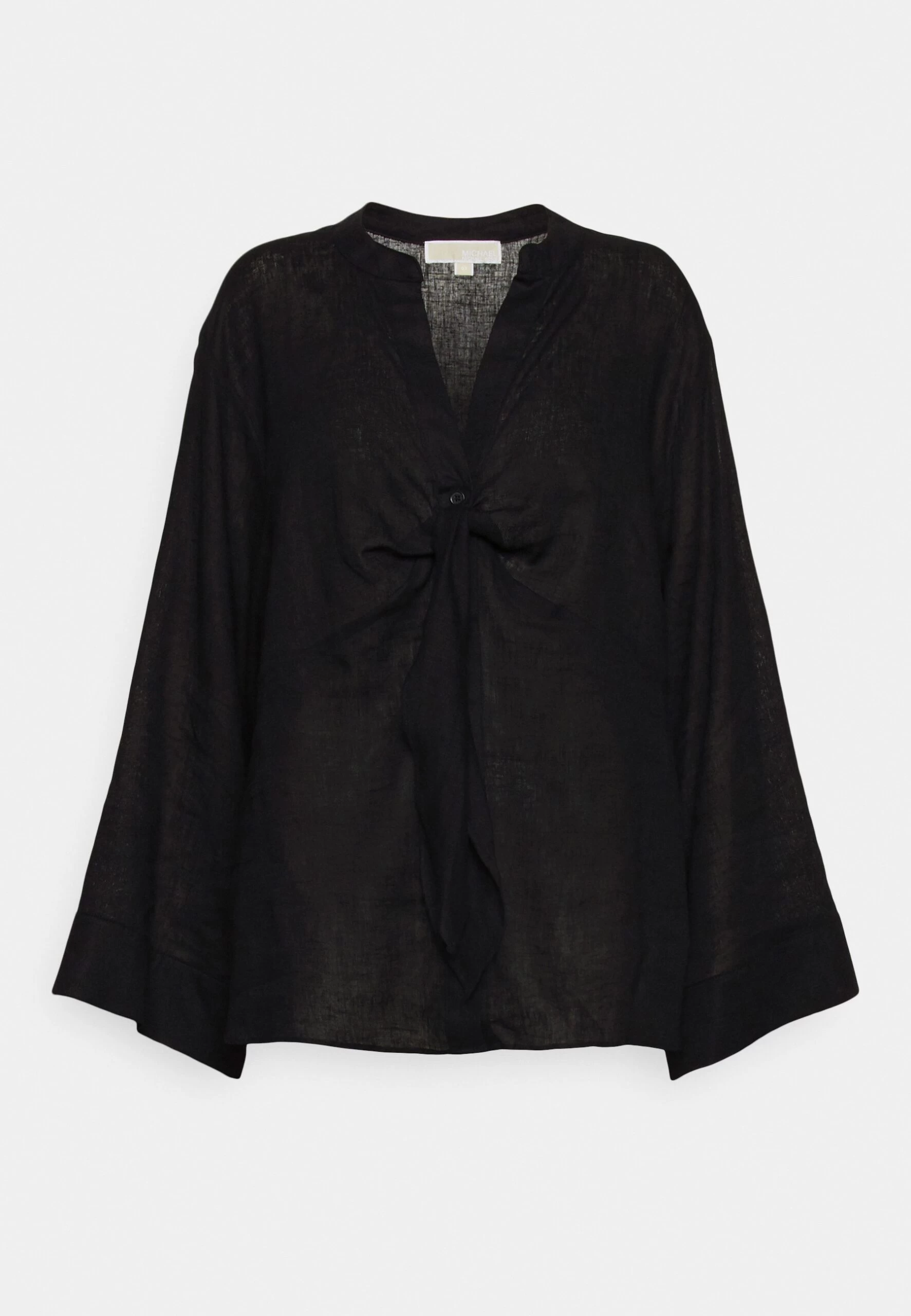 MICHAEL Michael Kors Solid Tie Blouse - Blouse - Black 6 MICHAEL Michael Kors Solid Tie Blouse - Blouse - Black - Image 4