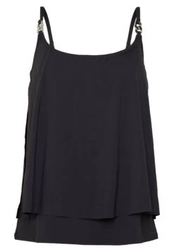 MICHAEL Michael Kors Iconic Solids Double Later Tankini - Bikini Top - Black 12 MICHAEL Michael Kors Iconic Solids Double Later Tankini - Bikini Top - Black -Fashion Clothing-Michael Kors aaafcb4a1b114527b3a766aff3ef3a75