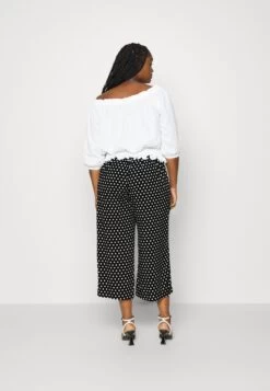 MICHAEL Michael Kors Polka Dot Wide Leg Pant - Trousers - Black/White -Fashion Clothing-Michael Kors af77783e44574ad495e86093e28a65ec