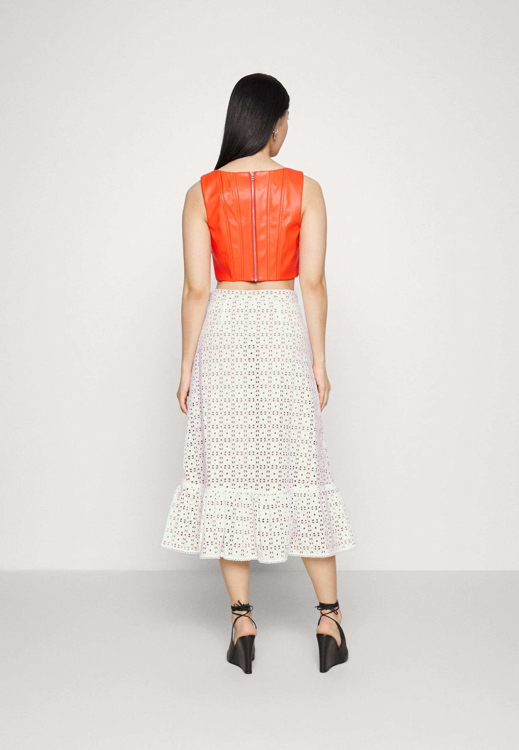 MICHAEL Michael Kors Eyelets Midi Skirt - A-Line Skirt - White 5 MICHAEL Michael Kors Eyelets Midi Skirt - A-Line Skirt - White - Image 3