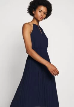MICHAEL Michael Kors Chain Neck Midi Dress- Cocktail Dress / Party Dress - True Navy -Fashion Clothing-Michael Kors b2e5df6e9d1e4b6593b7fa235169035f