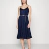 MICHAEL Michael Kors Pleated Midi Dress - Cocktail Dress / Party Dress - Midnightblue 1 MICHAEL Michael Kors Pleated Midi Dress - Cocktail Dress / Party Dress - Midnightblue -Fashion Clothing-Michael Kors b6fe70200ae8404bb8099b3cbbd9949c