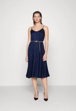 MICHAEL Michael Kors Pleated Midi Dress - Cocktail Dress / Party Dress - Midnightblue