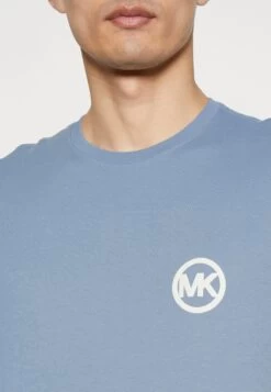 Michael Kors Block Logo Tee - Print T-Shirt - Blue -Fashion Clothing-Michael Kors b81cc29834f74d41b13375bfcf34c976