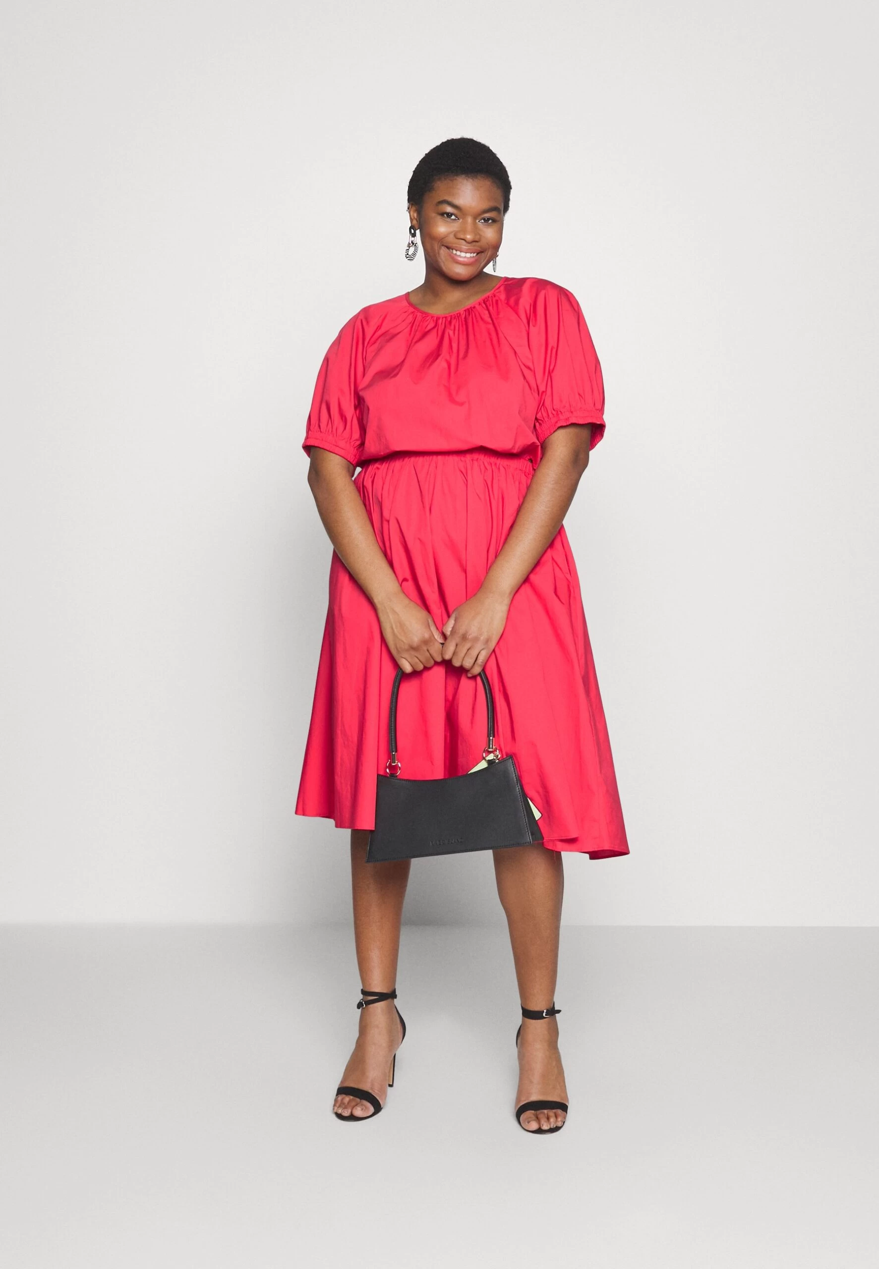 MICHAEL Michael Kors Cutout Midi - Day Dress - Geranium 4 MICHAEL Michael Kors Cutout Midi - Day Dress - Geranium - Image 2