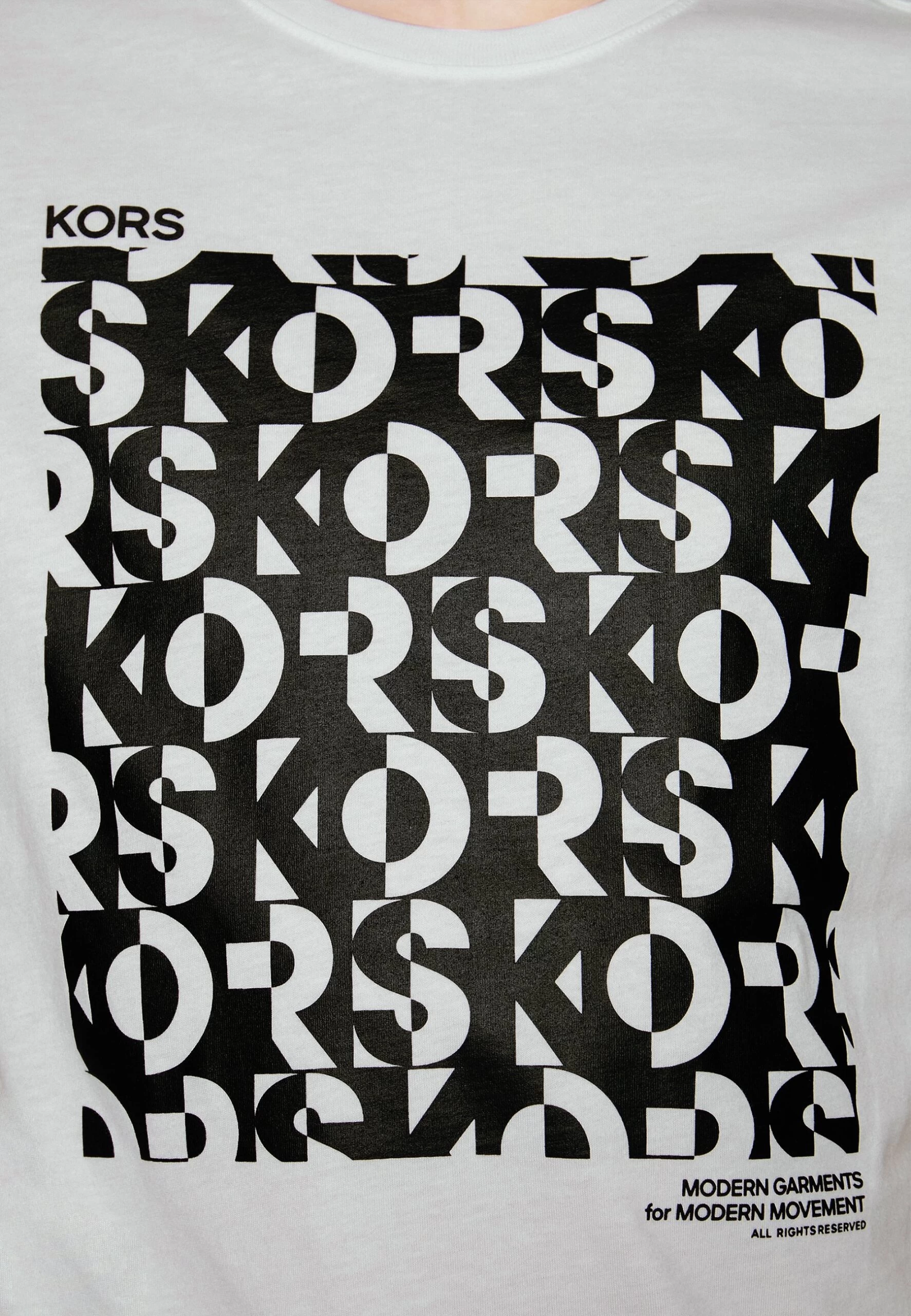 Michael Kors Kinetic Block Tee - Print T-Shirt - White 8 Michael Kors Kinetic Block Tee - Print T-Shirt - White - Image 6