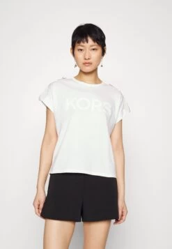 MICHAEL Michael Kors Snap Epaulette- Print T-Shirt - White