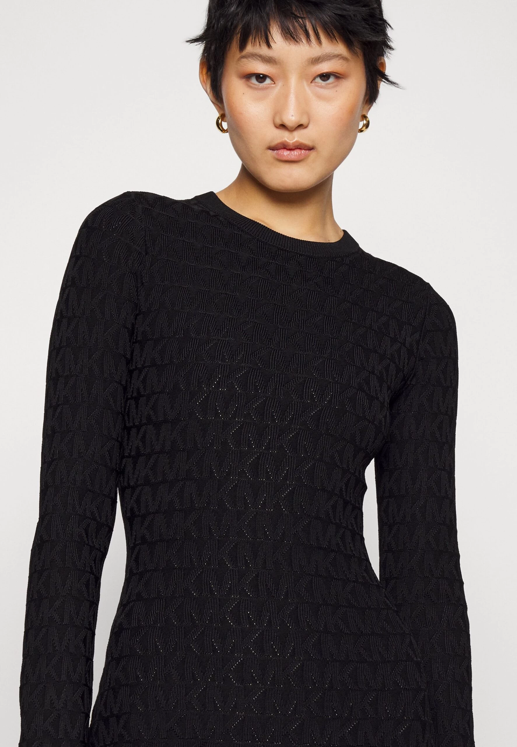 MICHAEL Michael Kors Texture Stitch - Jumper Dress - Black 6 MICHAEL Michael Kors Texture Stitch - Jumper Dress - Black - Image 4