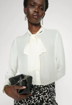 MICHAEL Michael Kors Bow Blouse - Button-Down Blouse - Bone -Fashion Clothing-Michael Kors c484aa93aef944f6a29b72b311e19179