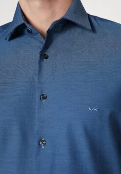 Michael Kors Faux Uni Dobby Slim Fit Shirt - Formal Shirt - Slate Blue -Fashion Clothing-Michael Kors c4f8bf7cc5fb4054bd117ed13993558c