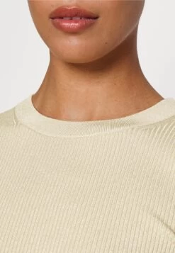 MICHAEL Michael Kors Crop Crew Top - Long Sleeved Top - Gold -Fashion Clothing-Michael Kors c7630d3c09494e4793c6219c44dc79f9