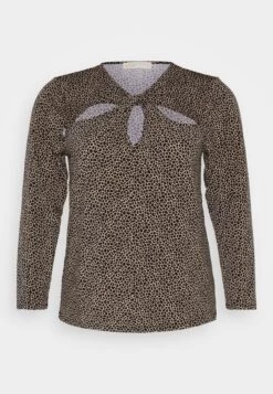 MICHAEL Michael Kors Giraffe Twist Keyhole- Long Sleeved Top - Khaki 12 MICHAEL Michael Kors Giraffe Twist Keyhole- Long Sleeved Top - Khaki -Fashion Clothing-Michael Kors c7f35fde90c044fb9da107e59a59779e