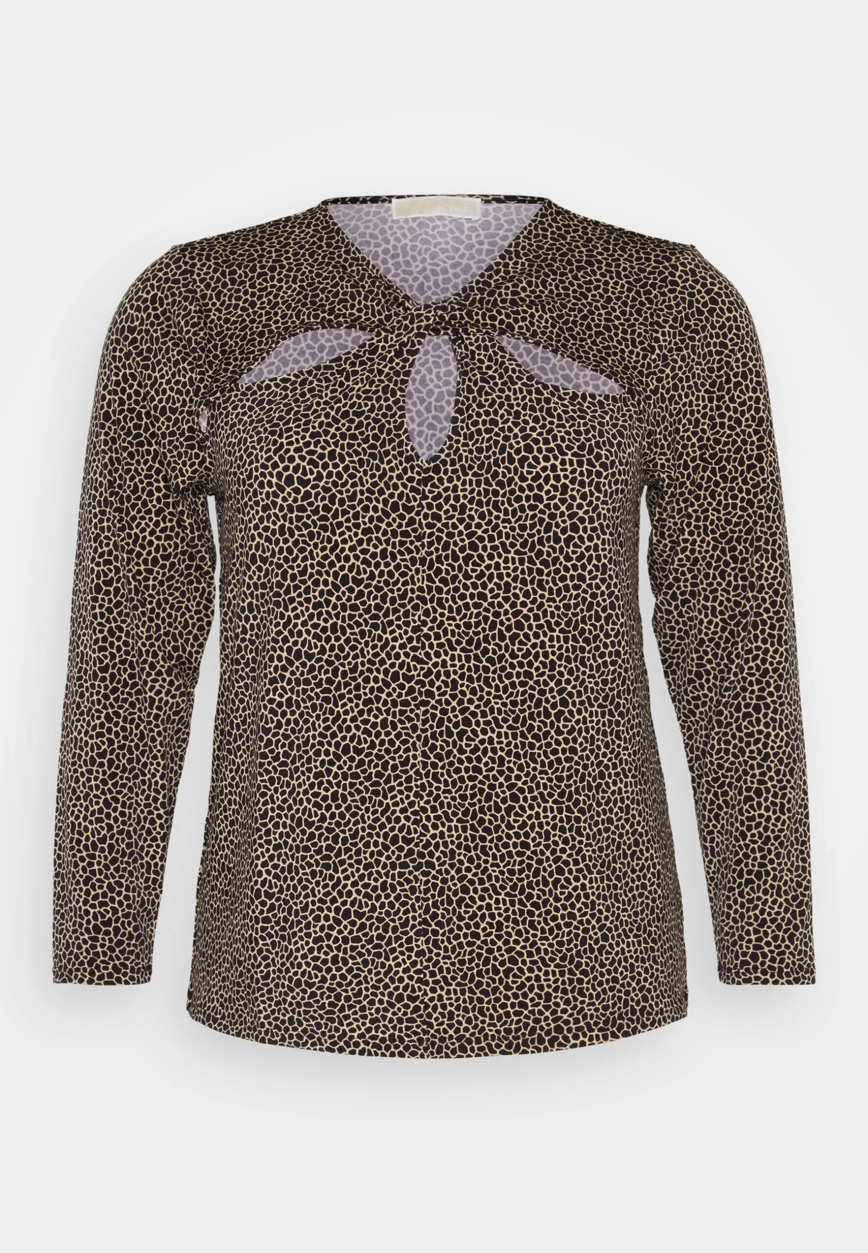 MICHAEL Michael Kors Giraffe Twist Keyhole- Long Sleeved Top - Khaki 7 MICHAEL Michael Kors Giraffe Twist Keyhole- Long Sleeved Top - Khaki - Image 5