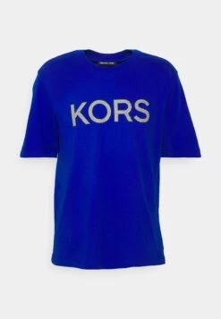 Michael Kors Checker Tee - Print T-Shirt - Royal Blu -Fashion Clothing-Michael Kors cdb5d4f471754bbba59c0dd15e8f691b