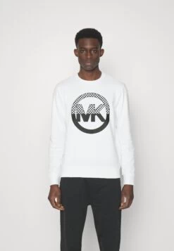 Michael Kors Checker Charm Crew - Sweatshirt - White