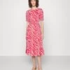 MICHAEL Michael Kors Large Zebra Midi Drs - Day Dress - Geranium -Fashion Clothing-Michael Kors d2d092661ea14beeb17c10a3ed0e35ca
