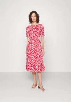 MICHAEL Michael Kors Large Zebra Midi Drs - Day Dress - Geranium