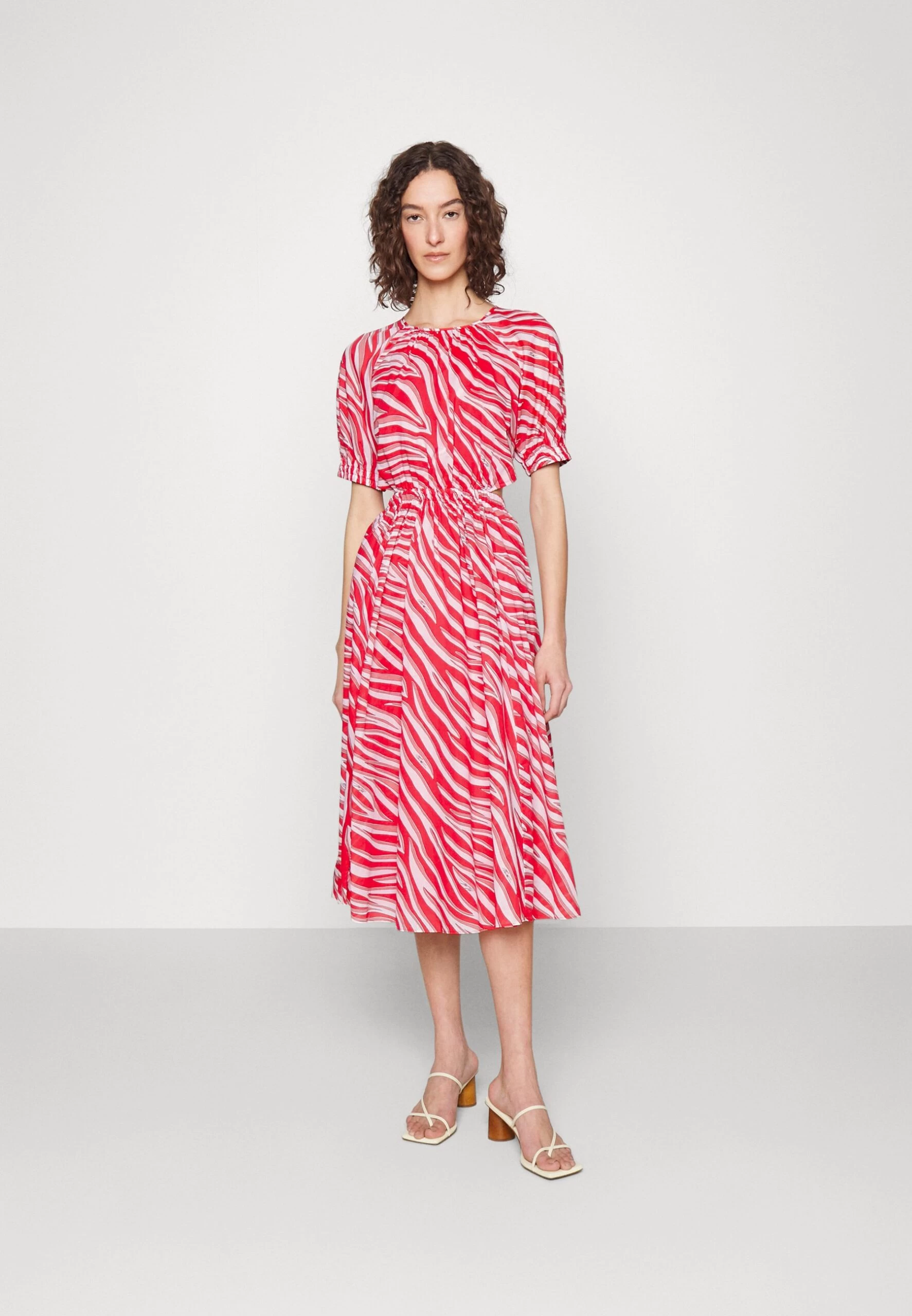 MICHAEL Michael Kors Large Zebra Midi Drs - Day Dress - Geranium 3 MICHAEL Michael Kors Large Zebra Midi Drs - Day Dress - Geranium