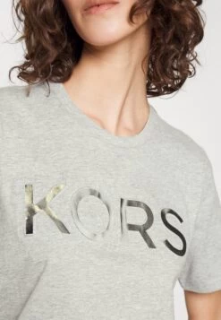MICHAEL Michael Kors Emboss Classic Tee - Print T-Shirt - Light Grey -Fashion Clothing-Michael Kors d31d635f2bf54cfc95c97ff3f8f68061