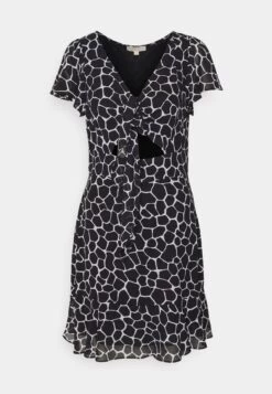 MICHAEL Michael Kors Nubian Giraffe Tie - Day Dress - Black/White 12 MICHAEL Michael Kors Nubian Giraffe Tie - Day Dress - Black/White -Fashion Clothing-Michael Kors d3c36fbc73844c0a969a04f3231fb8c3