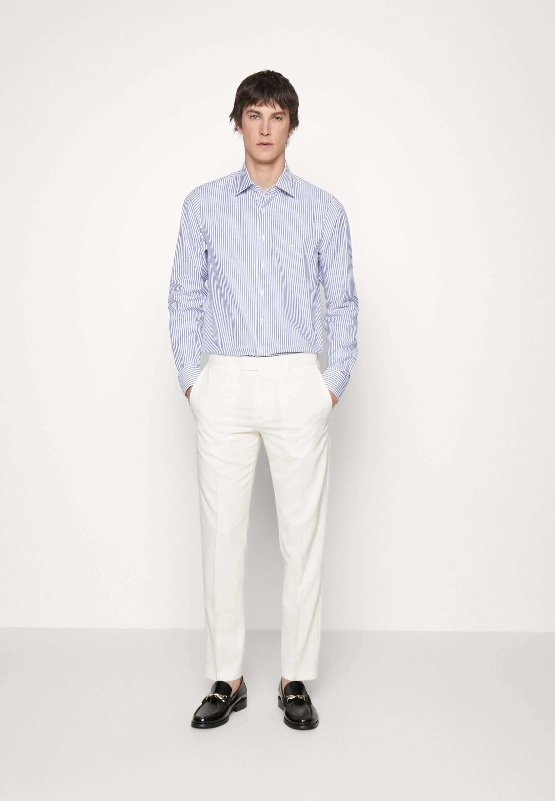 Michael Kors Stripe Slim - Formal Shirt - Blue 4 Michael Kors Stripe Slim - Formal Shirt - Blue - Image 2
