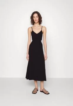 MICHAEL Michael Kors Bustier Cutout Midi Dress - Jumper Dress - Black