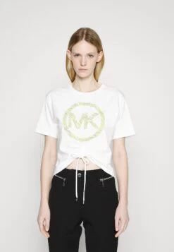 MICHAEL Michael Kors Zebra Ruched Tee - Print T-Shirt - Limeade